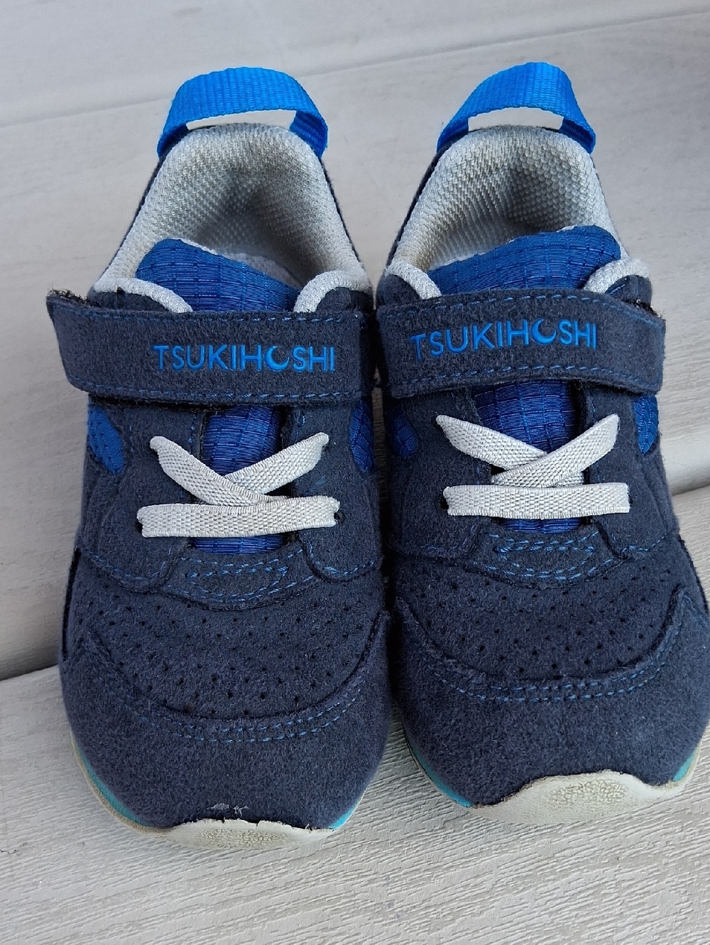 Tsukihoshi Kids Navy & Bright Blue Velcro Sneakers